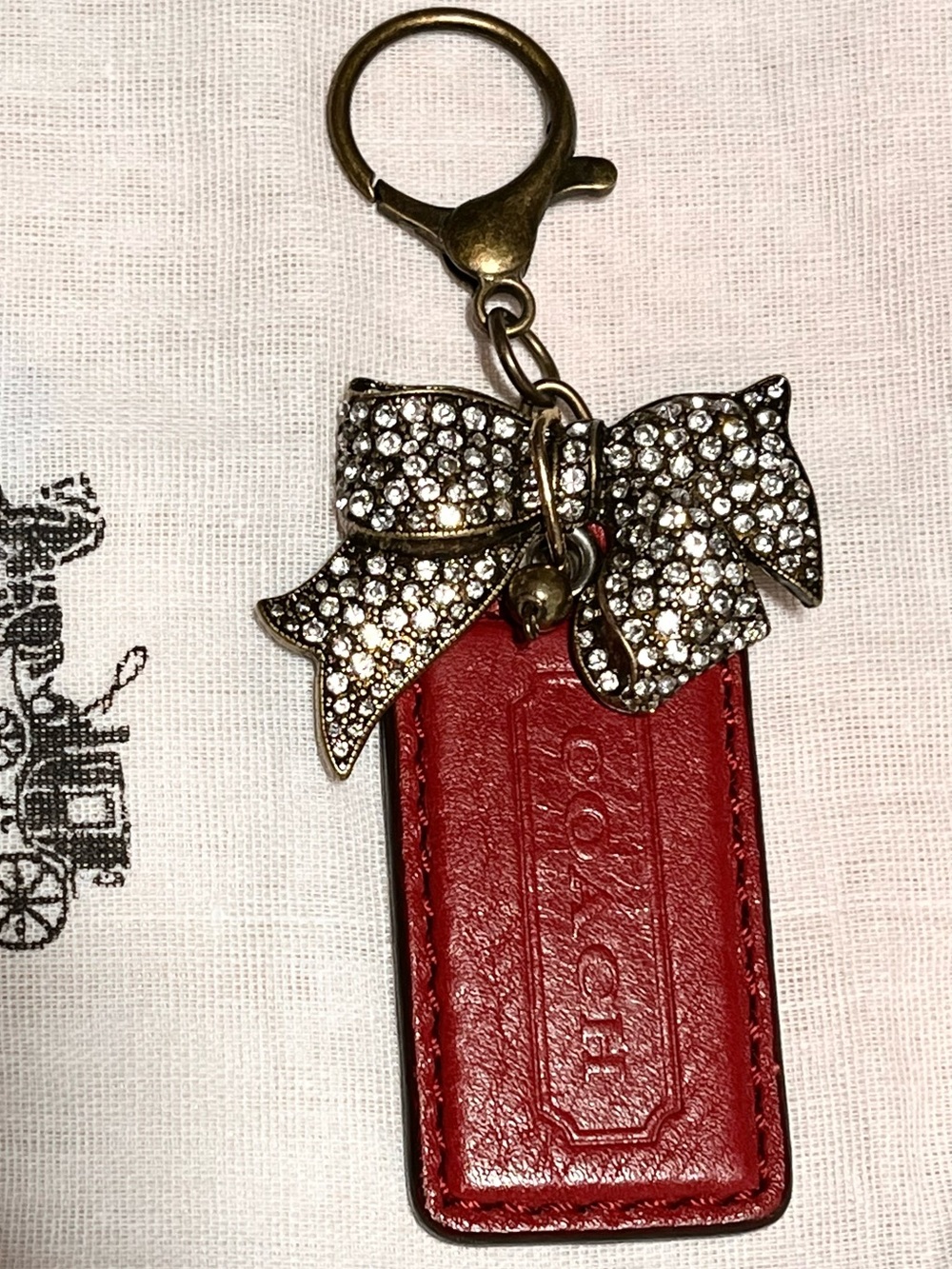 Coach Red Hangtag on Handmade Keychain